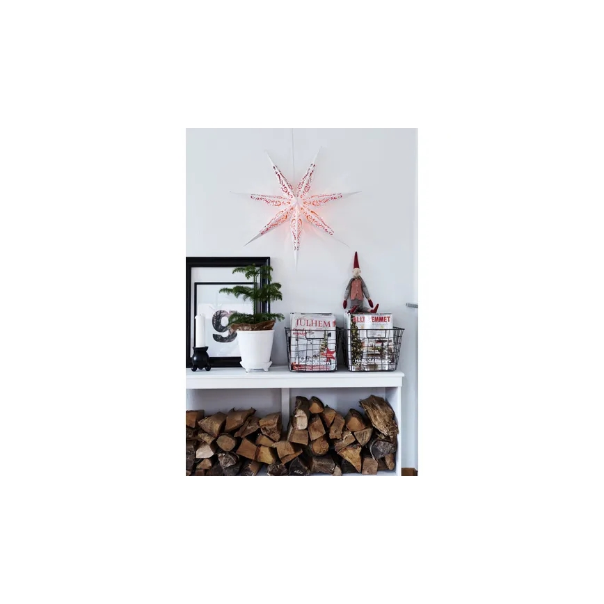 Markslöjd 703553 - Vánoční dekorace ELIN 1xE14/25W/230V bílá/červená 75 cm