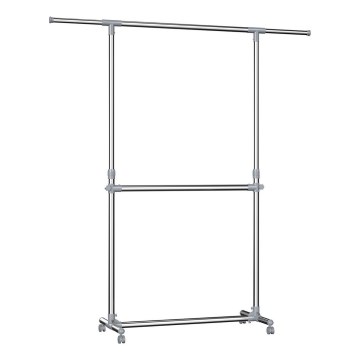 Mobilní stojanový věšák LINEA stříbrná