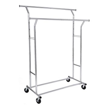 Mobilní stojanový věšák LINEA stříbrná