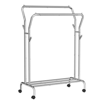 Mobilní stojanový věšák LINEA stříbrná