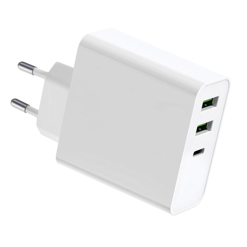 Nabíjecí adaptér 2xUSB-A + 1xUSB-C Power Delivery 65W/230V bílá