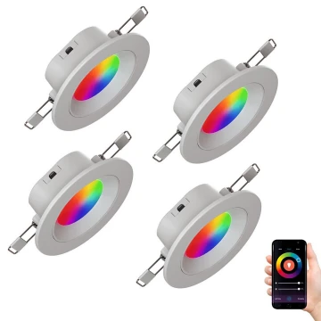 Nanoleaf - SADA 4x LED RGBW Stmívatelné podhledové svítidlo ESSENTIALS LED/6W/230V 2700-6500K CRI 90 Wi-Fi