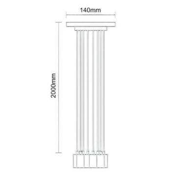 Napájecí kabel 6xE27/60W/230V černá