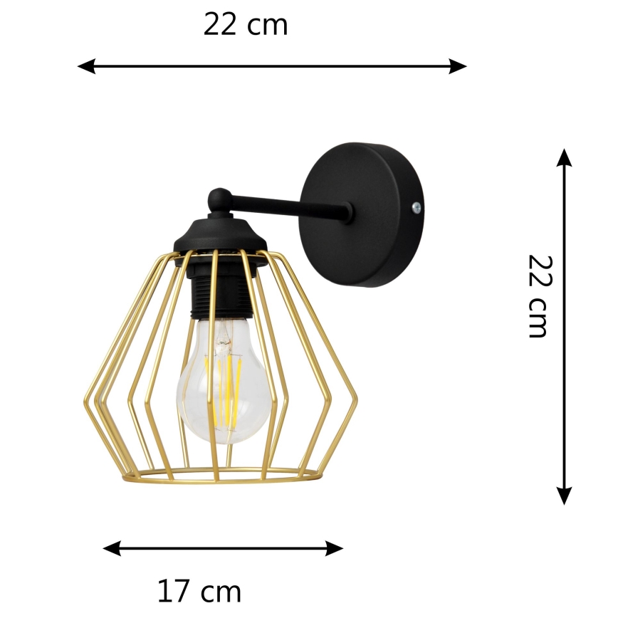 Nástěnná lampa AGAT 1xE27/60W/230V zlatá/černá