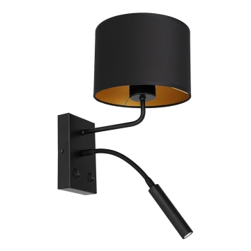 Nástěnná lampa ARDEN 1xE27/60W/230V + 1xG9/8W černá/zlatá