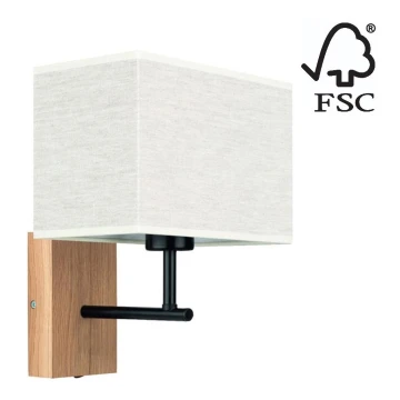 Nástěnná lampa BOHO 1xE27/25W/230V dub – FSC certifikováno