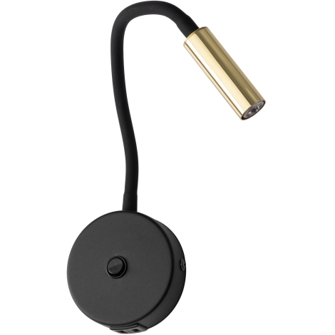 Nástěnná lampa s USB portem LAGOS 1xG9/6W/5V černá/zlatá
