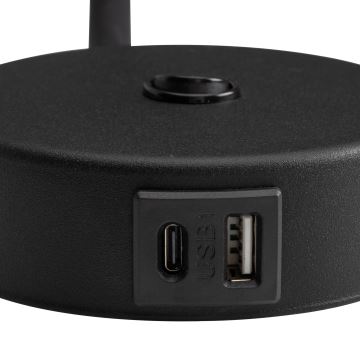 Nástěnná lampa s USB portem LAGOS 1xG9/6W/5V černá/zlatá