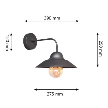 Nástěnná lampa SORAPIS 1xE27/15W/230V černá