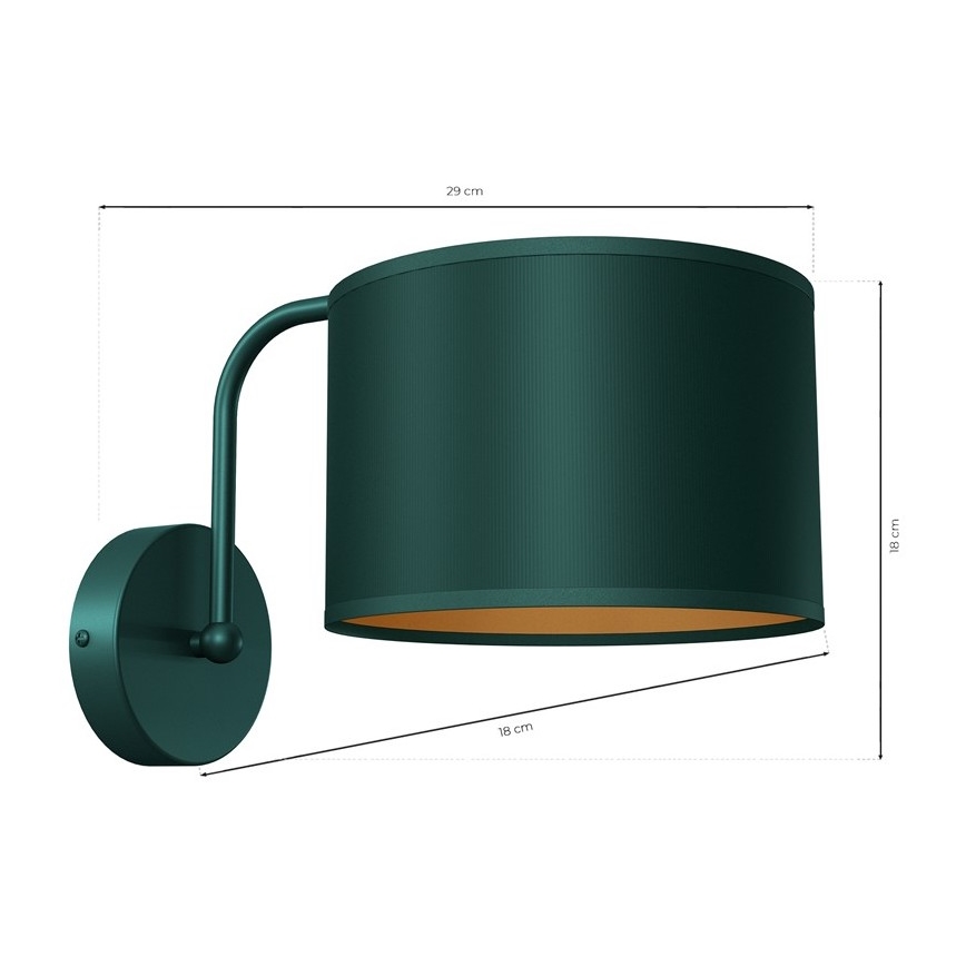 Nástěnná lampa VERDE 1xE27/60W/230V zelená