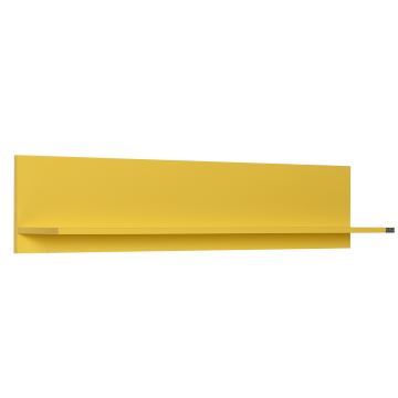 Nástěnná police 25x120 cm žlutá
