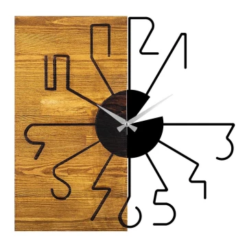 Nástěnné hodiny 58 cm 1xAA dřevo/kov