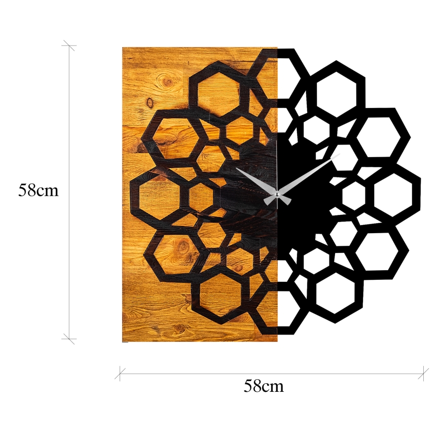 Nástěnné hodiny 58x58 cm 1xAA dřevo/kov