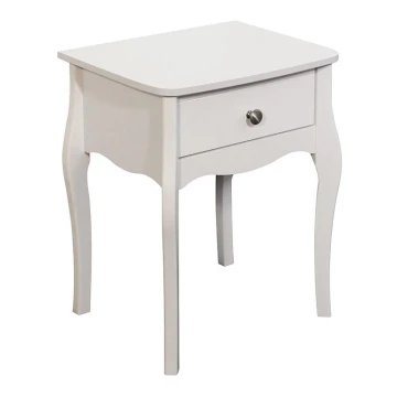 Noční stolek BAROQUE 55x45 cm bílá