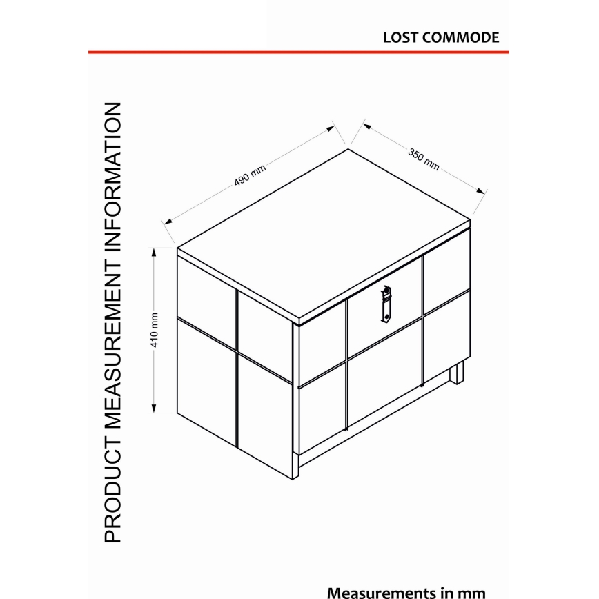 Noční stolek LOST 41x49 cm