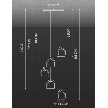 Nordlux - Lustr na lanku BOSHI 5xE14/40W/230V