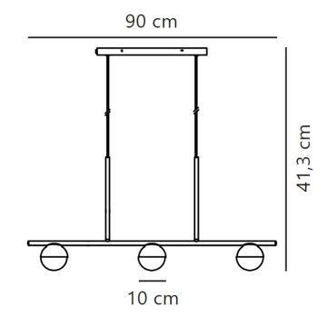 Nordlux - Lustr na lanku CONTINA 3xG9/5W/230V mosaz