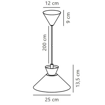 Nordlux - Lustr na lanku DIAL 1xE27/40W/230V pr. 25 cm žlutá