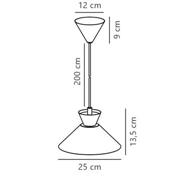 Nordlux - Lustr na lanku DIAL 1xE27/40W/230V pr. 25 cm šedá