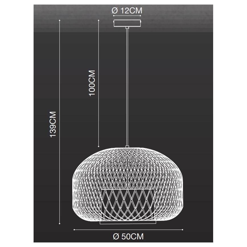 Nordlux - Lustr na lanku HISOKA 1xE27/40W/230V černá/bambus