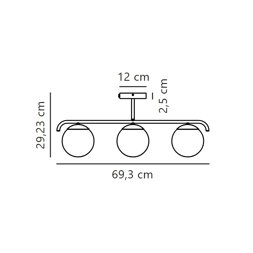 Nordlux - Lustr na tyči GRANT 3xE14/25W/230V zlatá