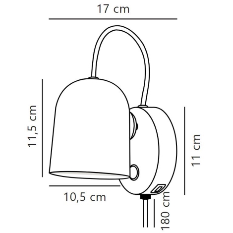 Nordlux - Nástěnné bodové svítidlo s USB portem ANGLE 1xGU10/25W/230V bílá