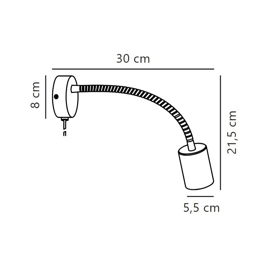 Nordlux - Nástěnné flexibilní bodové svítidlo EXPLORE 1xGU10/7W/230V černá