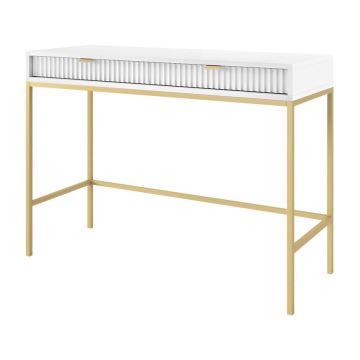 Odkládací stolek NOVA 77x104 cm bílá/zlatá