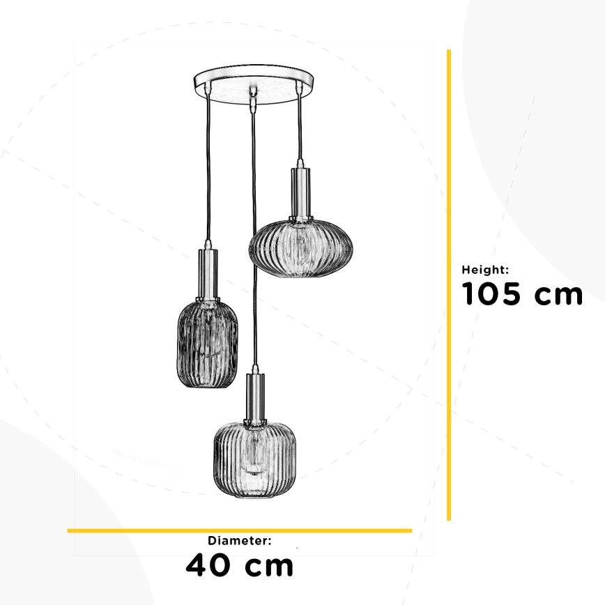 ONLI - Lustr na lanku DOROTY 1xE27/22W/230V modrá/zlatá