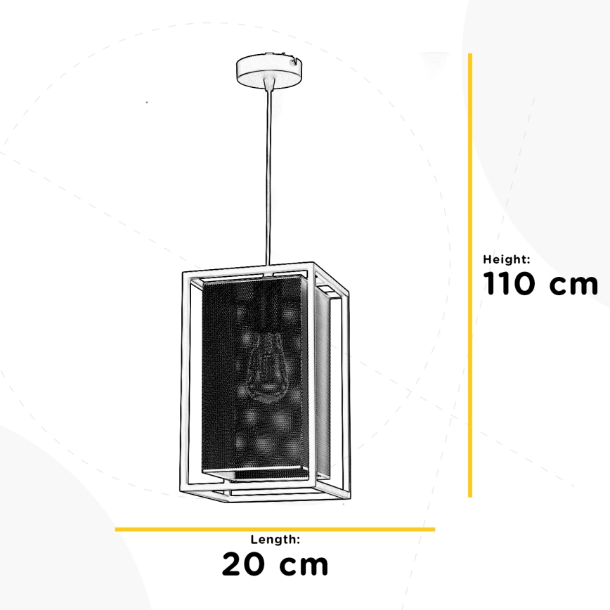 ONLI - Lustr na lanku MALIK 1xE27/22W/230V zlatá/černá