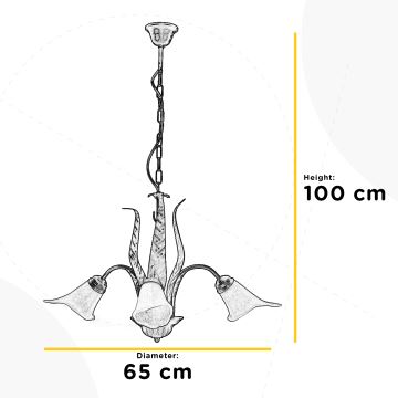 ONLI - Lustr na řetězu ALGA 3xE14/6W/230V bronzová