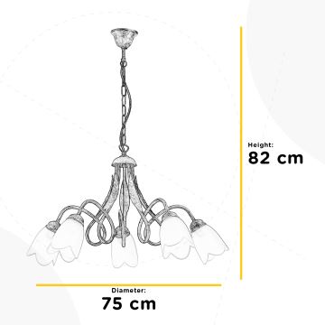 ONLI - Lustr na řetězu DOPPIO GIRO 5xE14/6W/230V zlatá