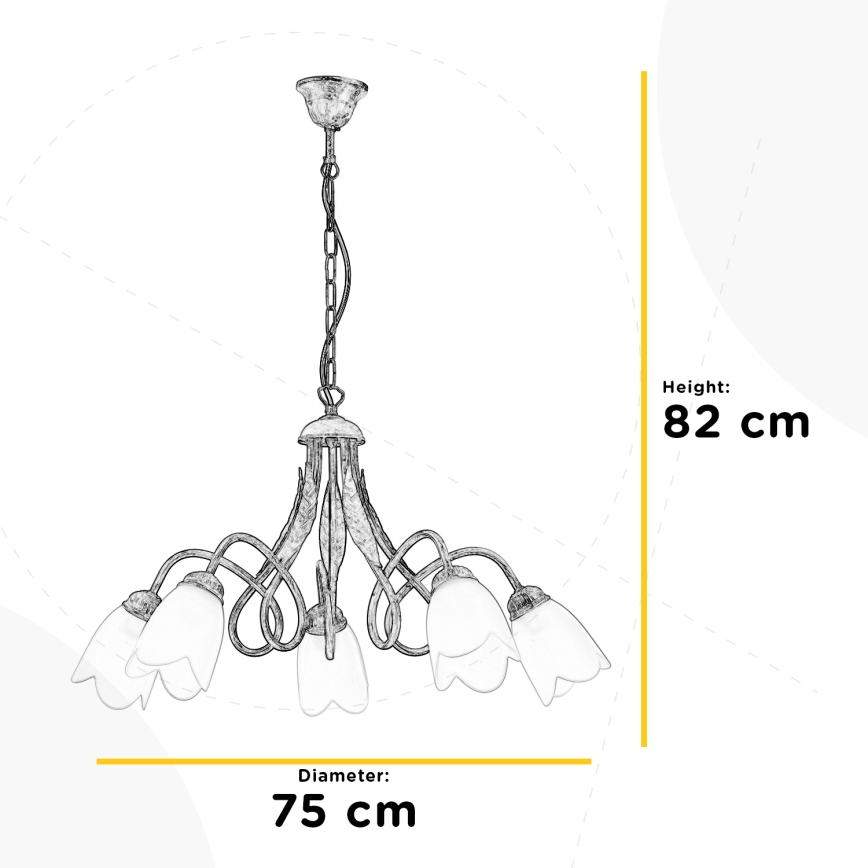 ONLI - Lustr na řetězu DOPPIO GIRO 5xE14/6W/230V zlatá