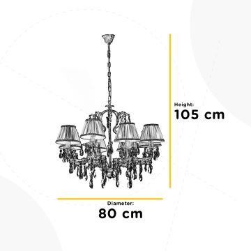 ONLI - Lustr na řetězu KAREN 5xE14/6W/230V bronzová