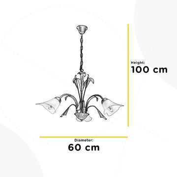 ONLI - Lustr na řetězu LUCREZIA 3xE14/6W/230V bronzová