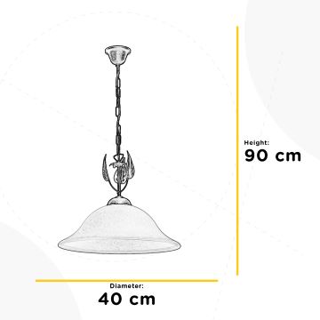 ONLI - Lustr na řetězu MIRA 1xE27/22W/230V pr. 40 cm