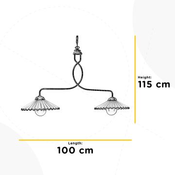 ONLI - Lustr na řetězu ROSINA 2xE27/22W/230V bronzová