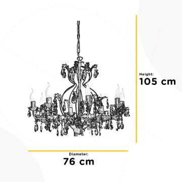 ONLI - Lustr na řetězu TERESA 8xE14/6W/230V bronzová