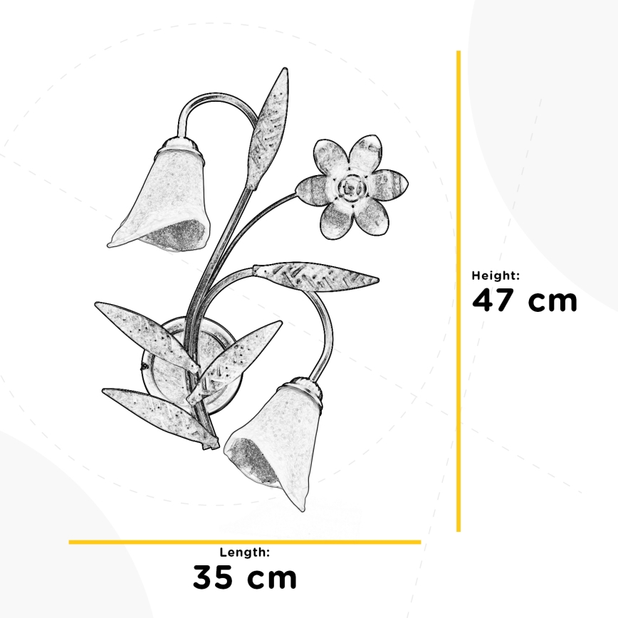 ONLI - Nástěnné svítidlo ALGA 2xE14/6W/230V bronzová