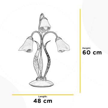 ONLI - Stolní lampa ALGA 3xE14/6W/230V 61 cm bronzová