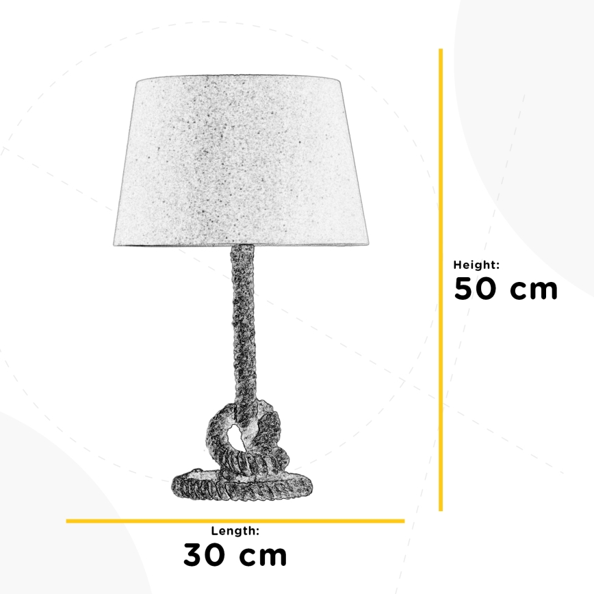 ONLI - Stolní lampa CORDA 1xE27/22W/230V 50 cm béžová