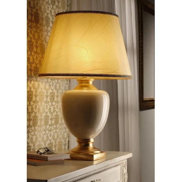 ONLI - Stolní lampa MOZART 1xE27/22W/230V béžová/zlatá 75 cm