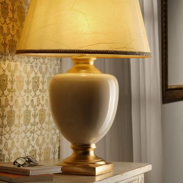 ONLI - Stolní lampa MOZART 1xE27/22W/230V béžová/zlatá 75 cm