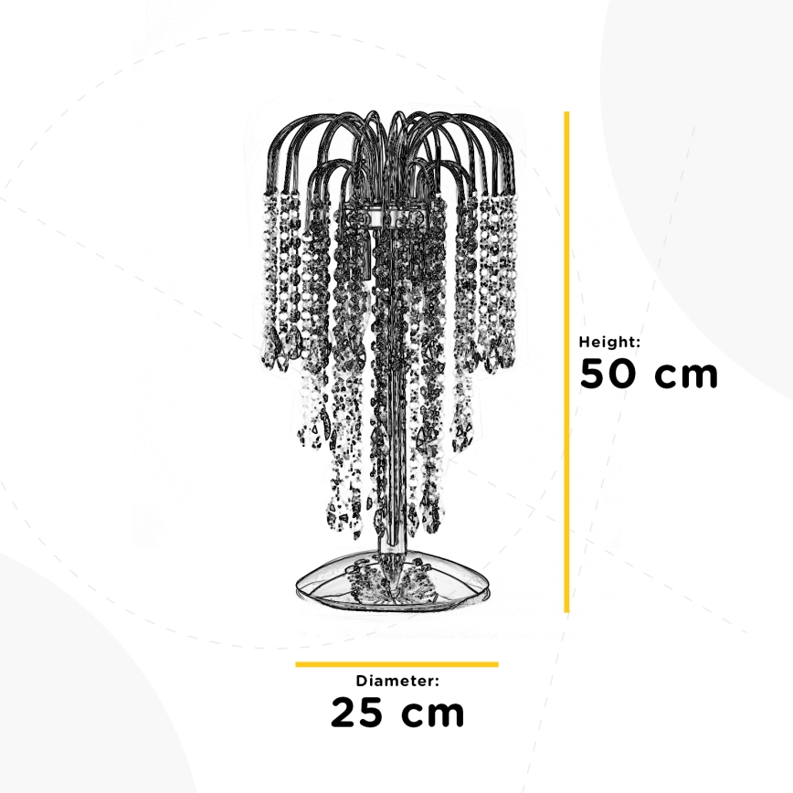 ONLI - Stolní lampa PIOGGIA 2xE14/6W/230V 50 cm chrom