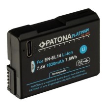 PATONA - Aku Nikon EN-EL14/EN-EL14A 1030mAh Li-Ion Platinum USB-C nabíjení