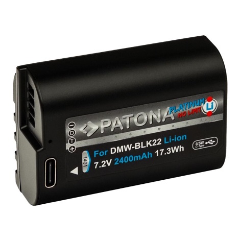 PATONA - Aku Panasonic DMW-BLK22 2400mAh Li-Ion Platinum USB-C nabíjení