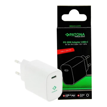 PATONA - Nabíjecí adaptér USB-C Power delivery 20W/230V bílá