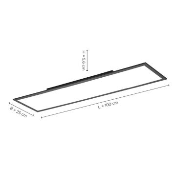 Paul Neuhaus 16533-16-O - LED Stmívatelný přisazený panel FLAT LED/24W/230V 2700-5000K černá + dálkové ovládání