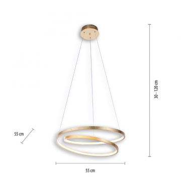 Paul Neuhaus 2472-12 - LED Stmívatelný lustr na lanku ROMAN LED/30W/230V zlatá