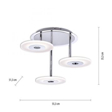 Paul Neuhaus 6446-55 - LED Stmívatelný přisazený lustr ADALI 3xLED/13W/230V